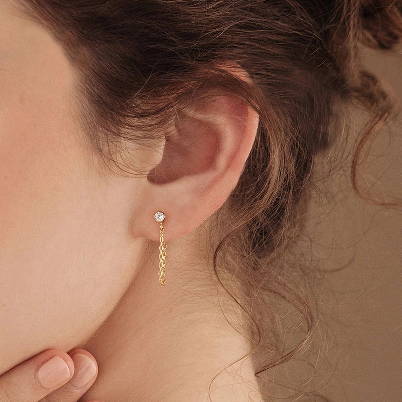 Wholesale Tassel Colored Stainless Steel Earrings