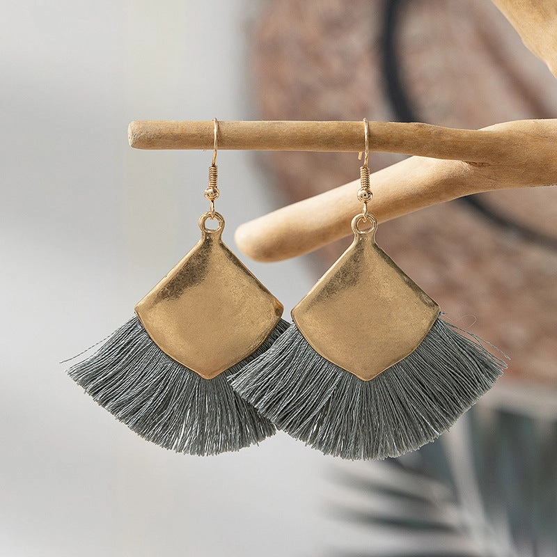 Wholesale Tassel Colorful Exaggerated Earrings