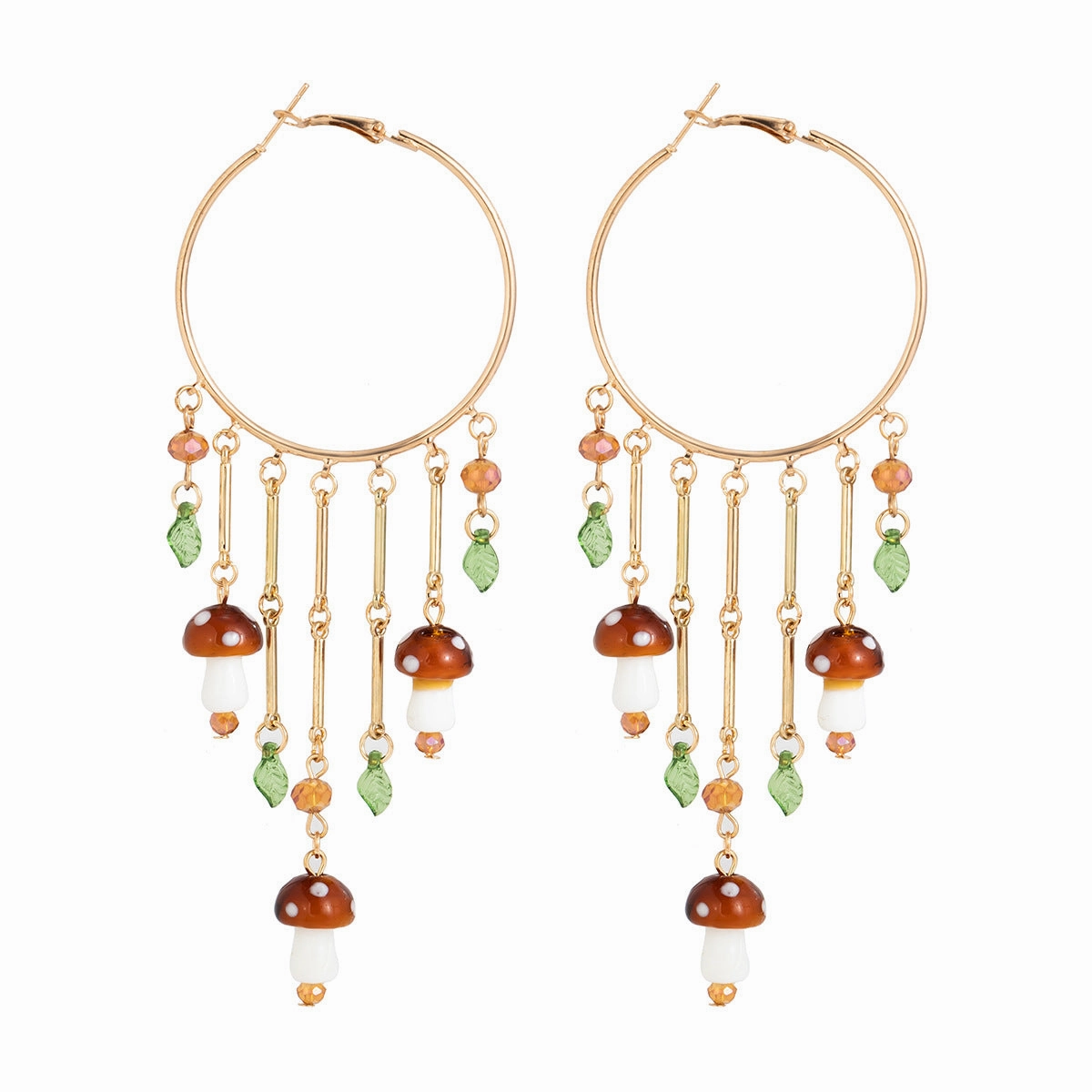 Wholesale Tassel Pendant Mushroom Leaf Alloy Earrings