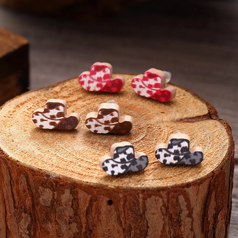 Wholesale Teacher's Day Cute Smiley Apple Drawing Board Wooden Earrings