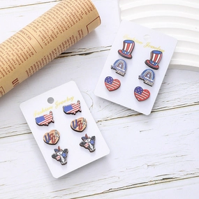 Wholesale Teacher's Day Cute Smiley Apple Drawing Board Wooden Earrings