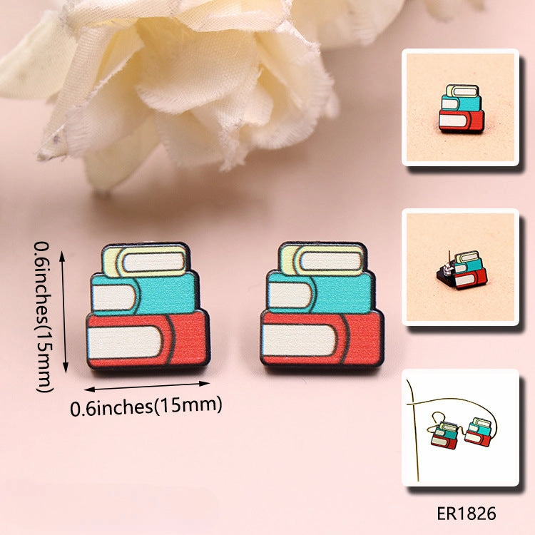 Wholesale Teacher Textbooks Acrylic Earrings