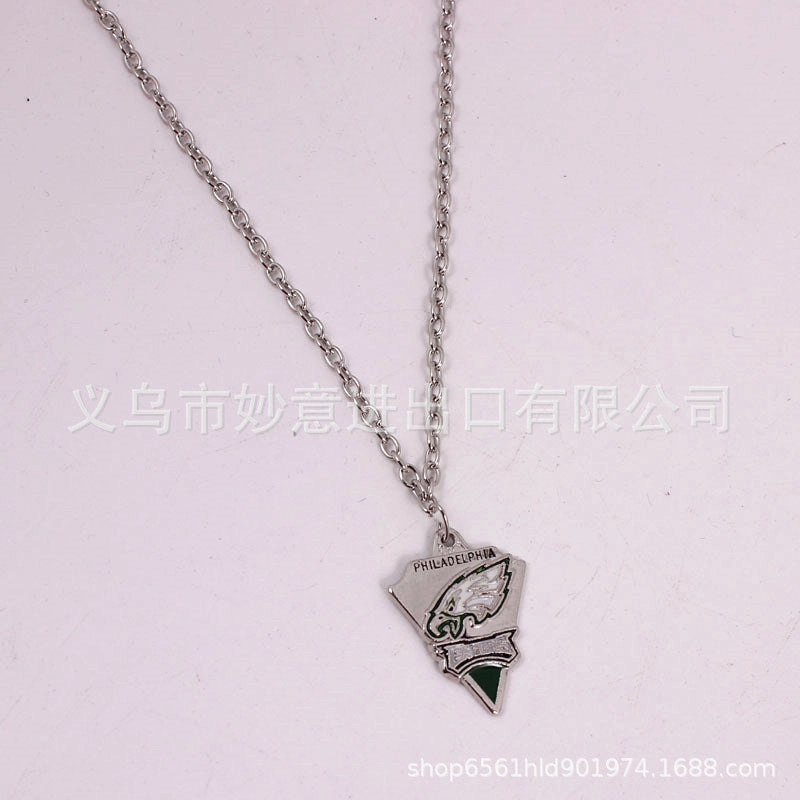 Wholesale Team Logo Dripping Triangle Necklace