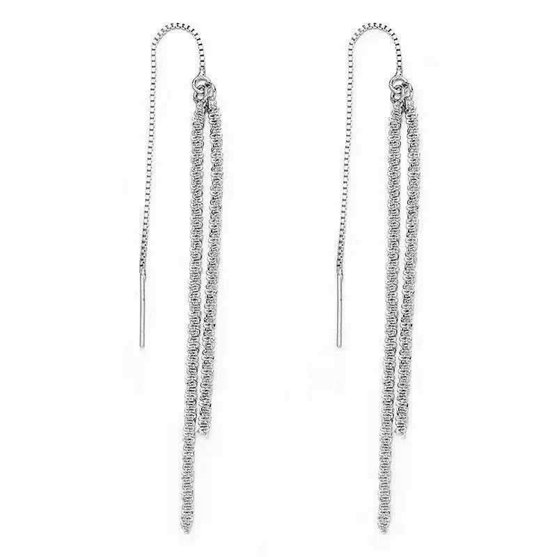 Wholesale Temperament long round face slim galaxy tassel earrings