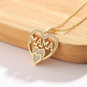 Wholesale Temperamental simple women's love necklace MOM pendant