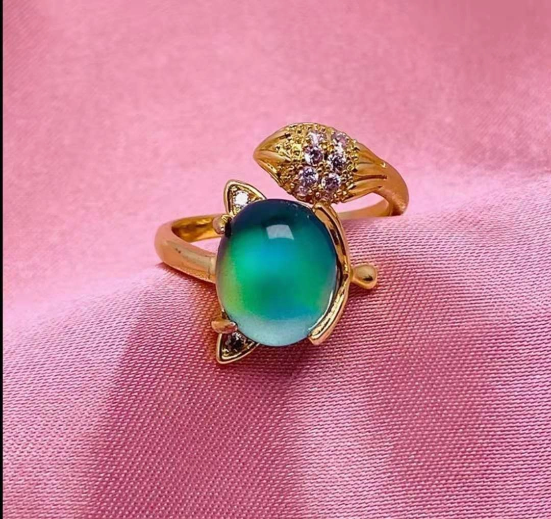 Wholesale Temperature-sensitive color-changing Fox jewelry simple Valentine's Day ring