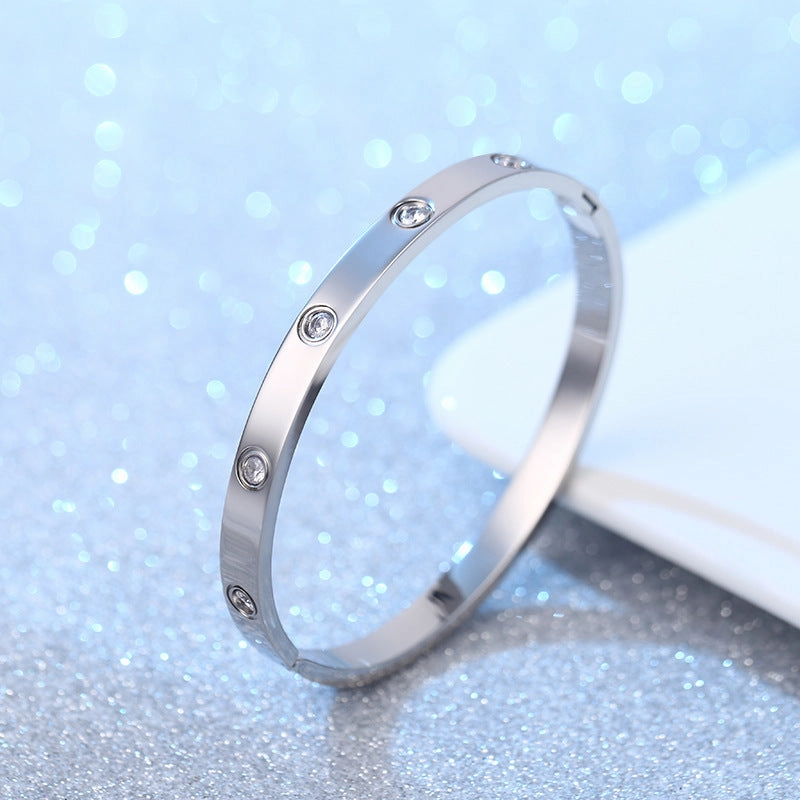 Wholesale Ten Diamond Fashion Titanium Steel Bracelet
