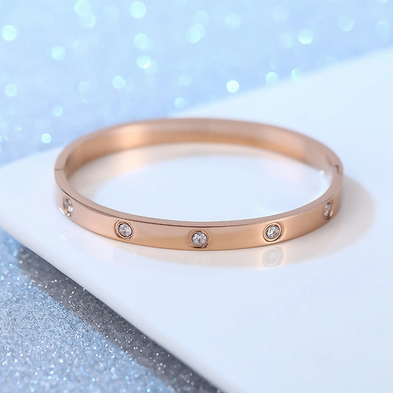 Wholesale Ten Diamond Fashion Titanium Steel Bracelet