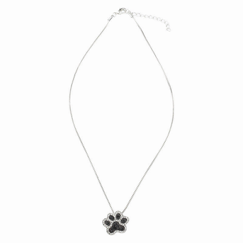 Wholesale The Feet Are Full of Diamond Cute Dog Paw Pendants