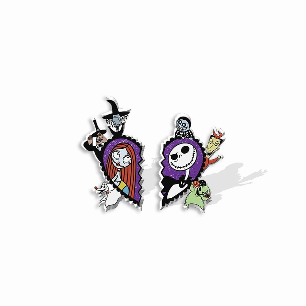 Wholesale The Nightmare Before Christmas Heat Shrink Skull Resin Earrings