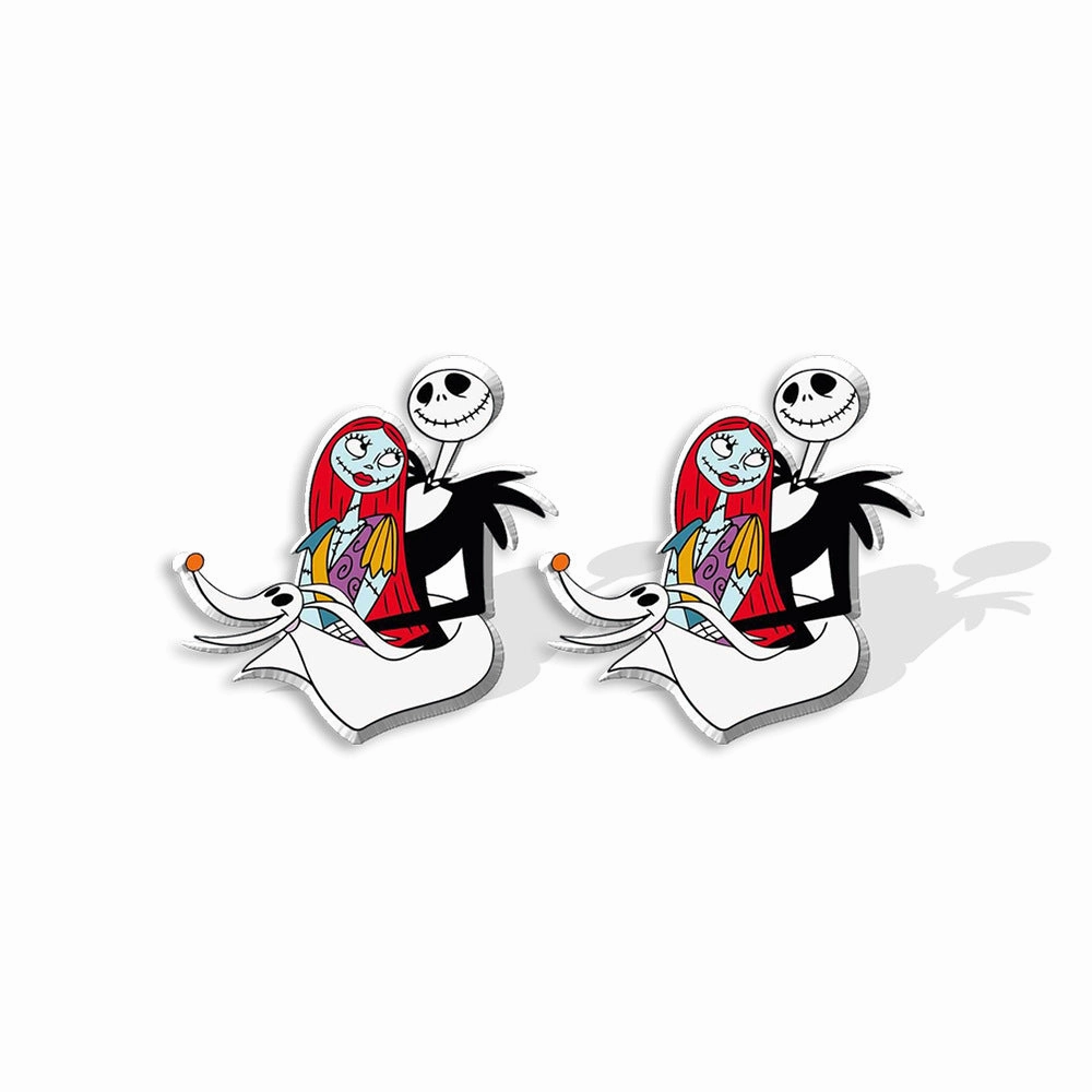 Wholesale The Nightmare Before Christmas Heat Shrink Skull Resin Earrings