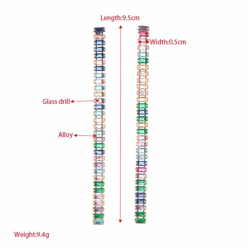 Wholesale The Temperament Is Simple, Square Glass Diamonds, Light Luxury, High-end Temperament Earrings