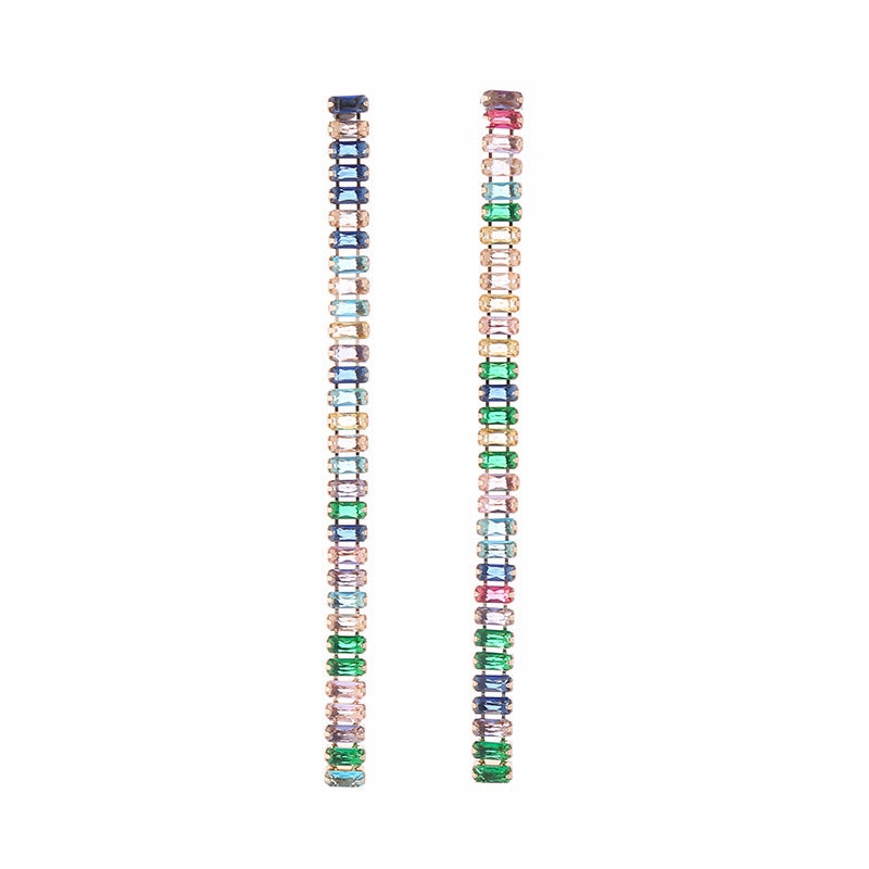 Wholesale The Temperament Is Simple, Square Glass Diamonds, Light Luxury, High-end Temperament Earrings