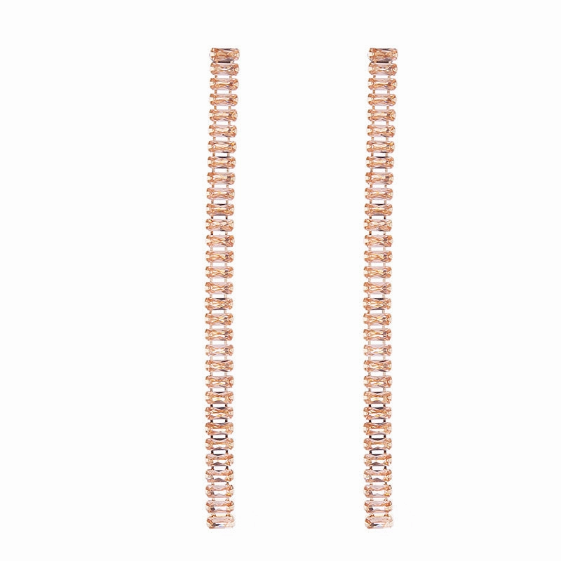 Wholesale The Temperament Is Simple, Square Glass Diamonds, Light Luxury, High-end Temperament Earrings