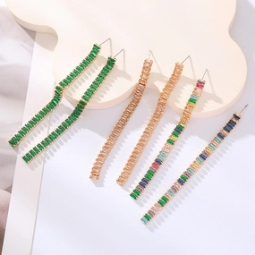 Wholesale The Temperament Is Simple, Square Glass Diamonds, Light Luxury, High-end Temperament Earrings