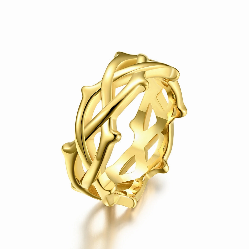 Wholesale Thorn vine woven titanium steel ring