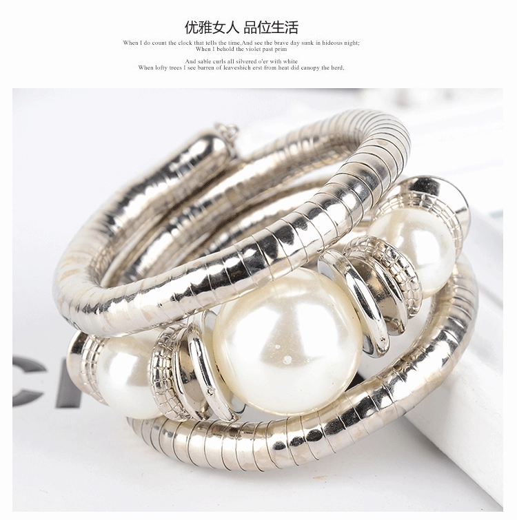 Wholesale  three-circle personality spacer retro beaded Bohemian multi-layer bracelet