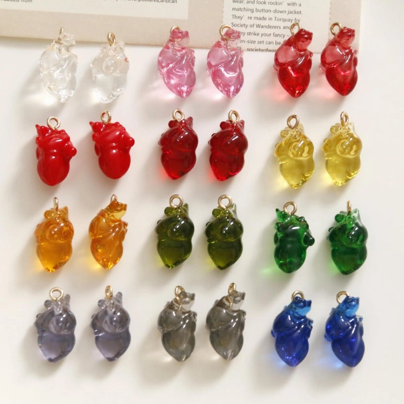 Wholesale Three-dimensional Clear Small Heart Pendant Bracelet Material OLY-CS-LiLuo001