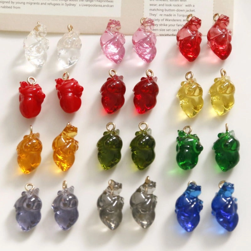 Wholesale Three-dimensional Clear Small Heart Pendant Bracelet Material OLY-CS-LiLuo001