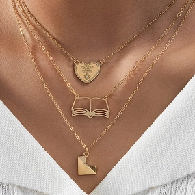 Wholesale three-dimensional heart pendant literary temperament ladies necklace suit