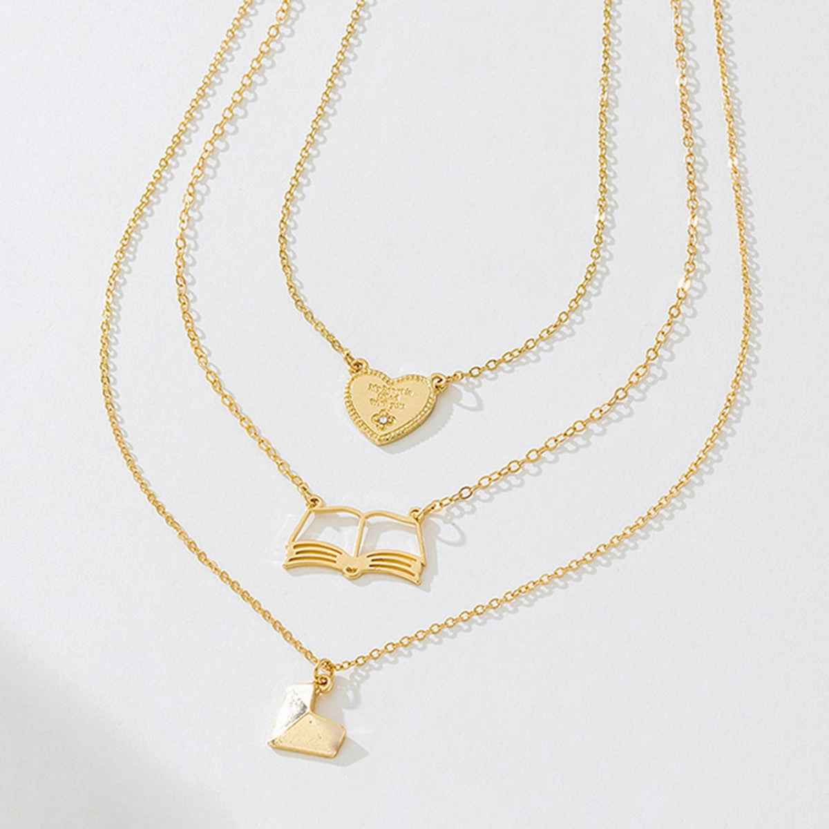 Wholesale three-dimensional heart pendant literary temperament ladies necklace suit