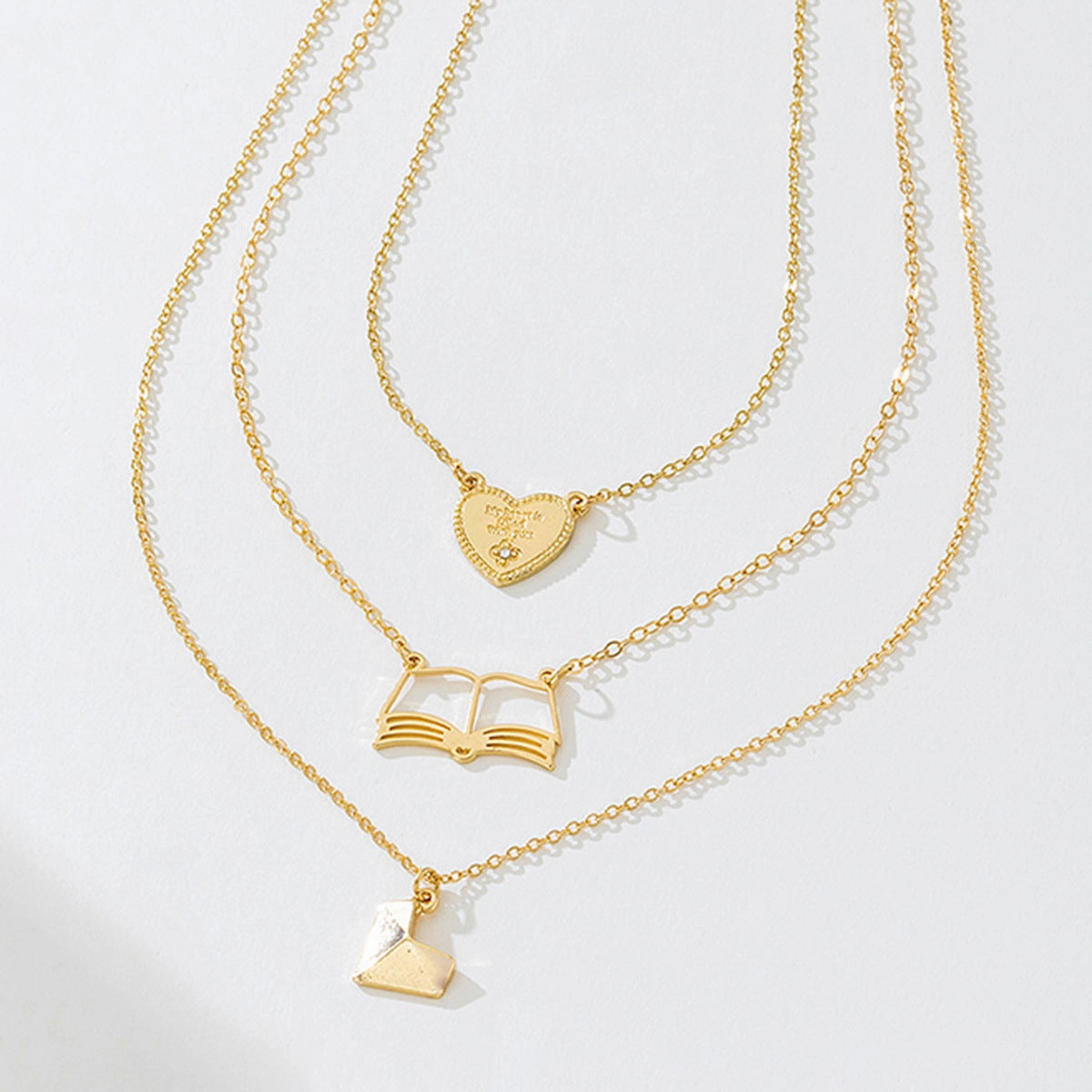 Wholesale three-dimensional heart pendant literary temperament ladies necklace suit