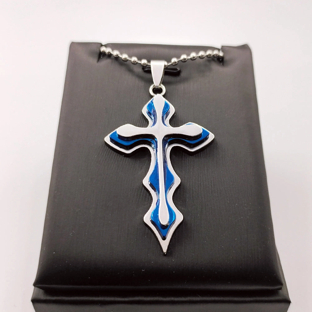 Wholesale Three Layer Cross Men's Necklace