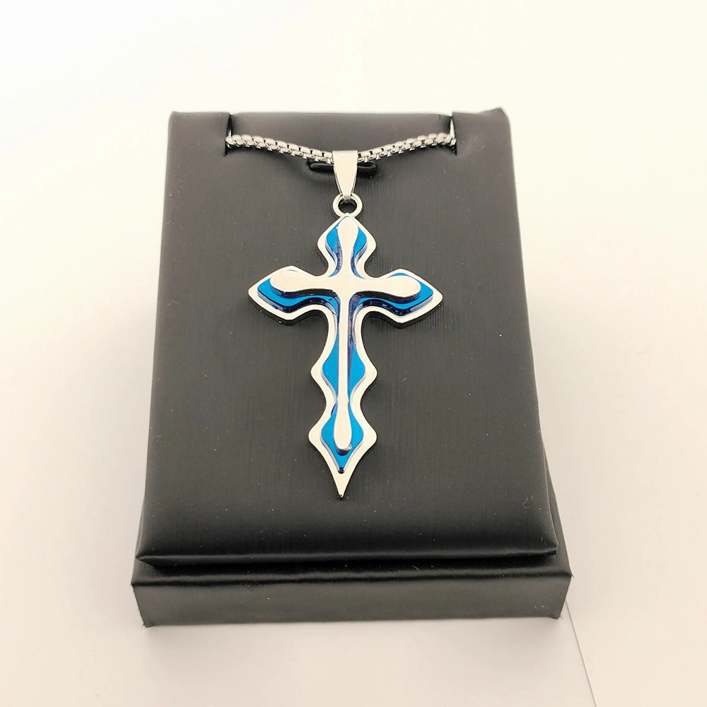 Wholesale Three Layer Cross Men's Necklace