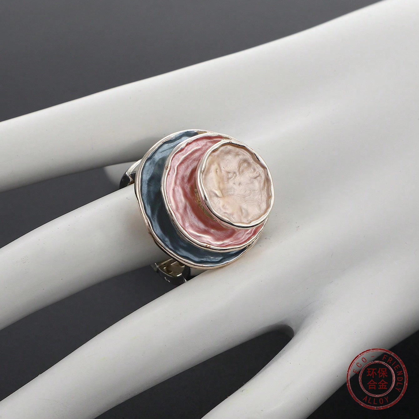 Wholesale Three-layer Ring Oil Drip Alloy Ring