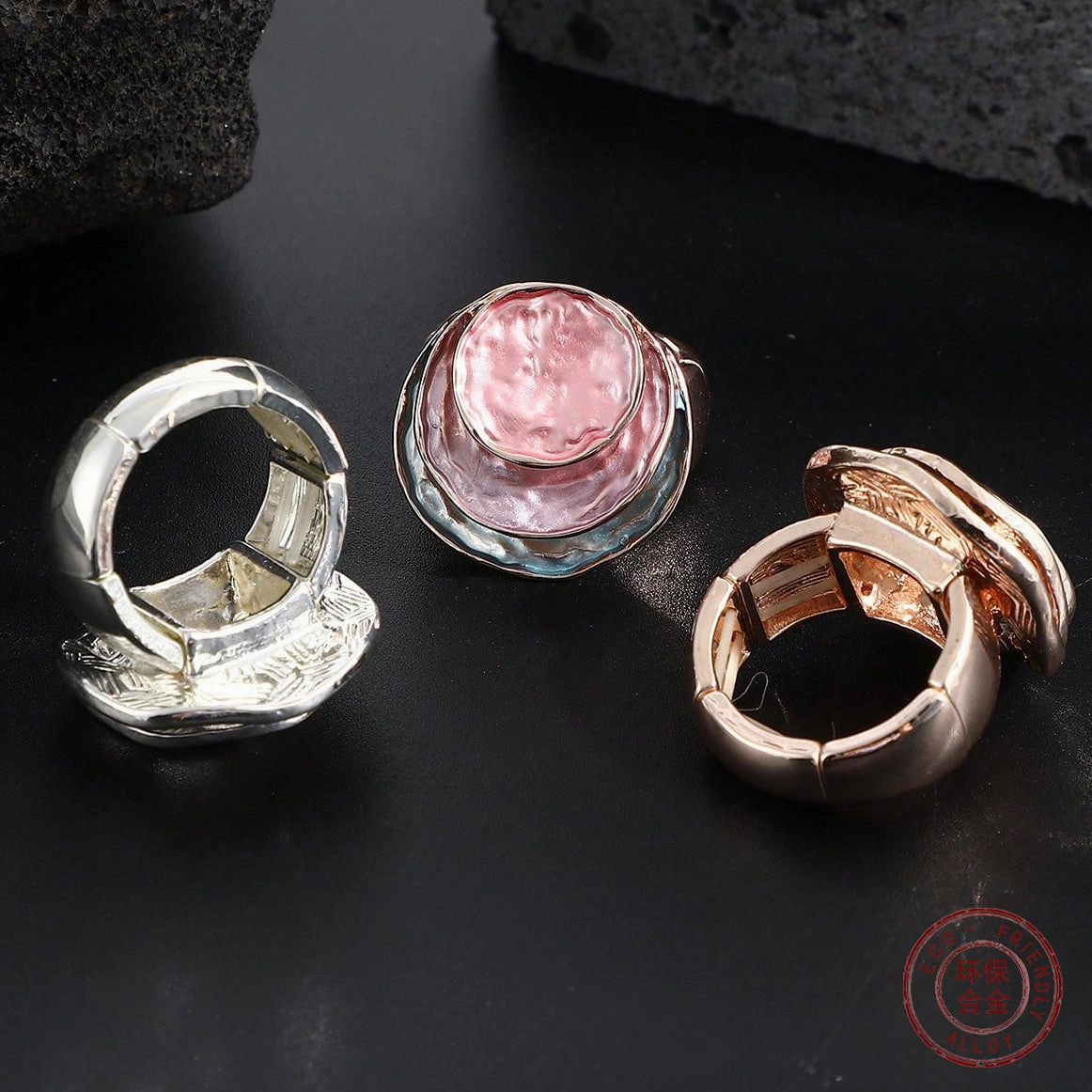 Wholesale Three-layer Ring Oil Drip Alloy Ring