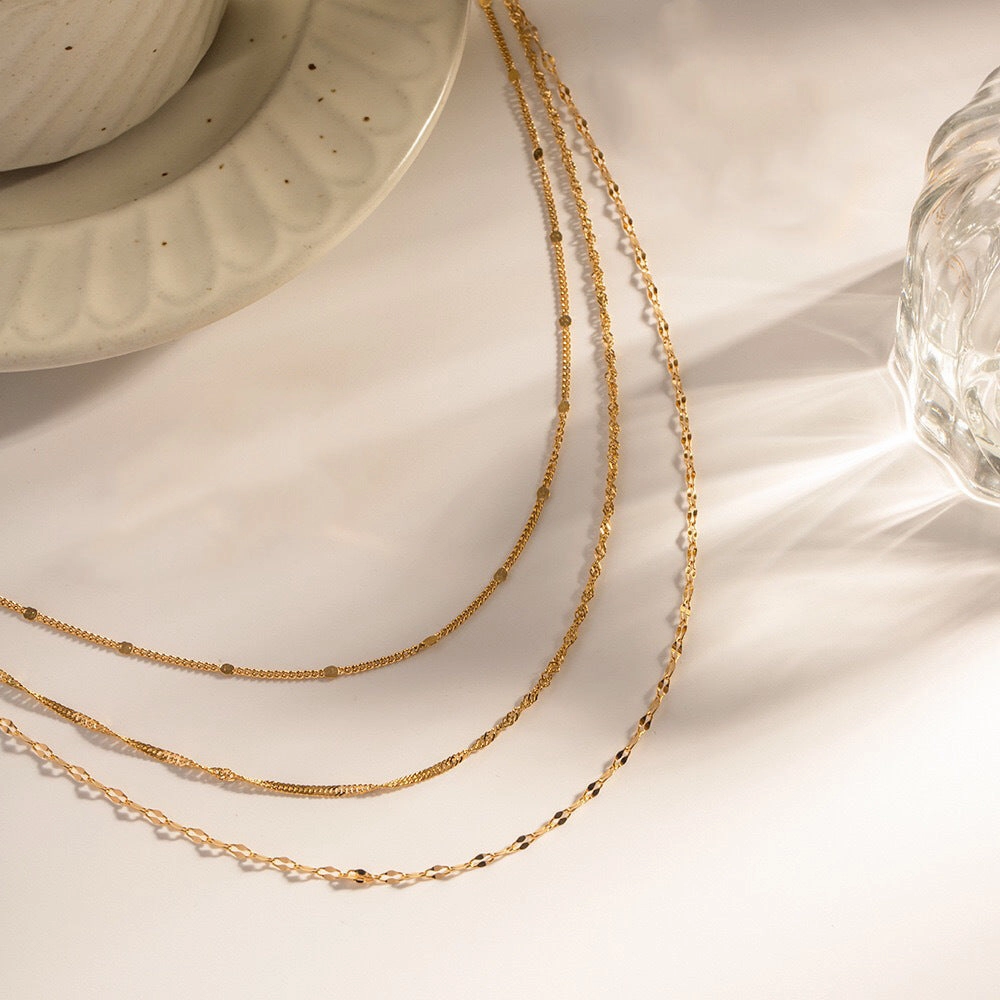 Wholesale Three Layers of Different Chain Stacking Necklace Clavicle Chain