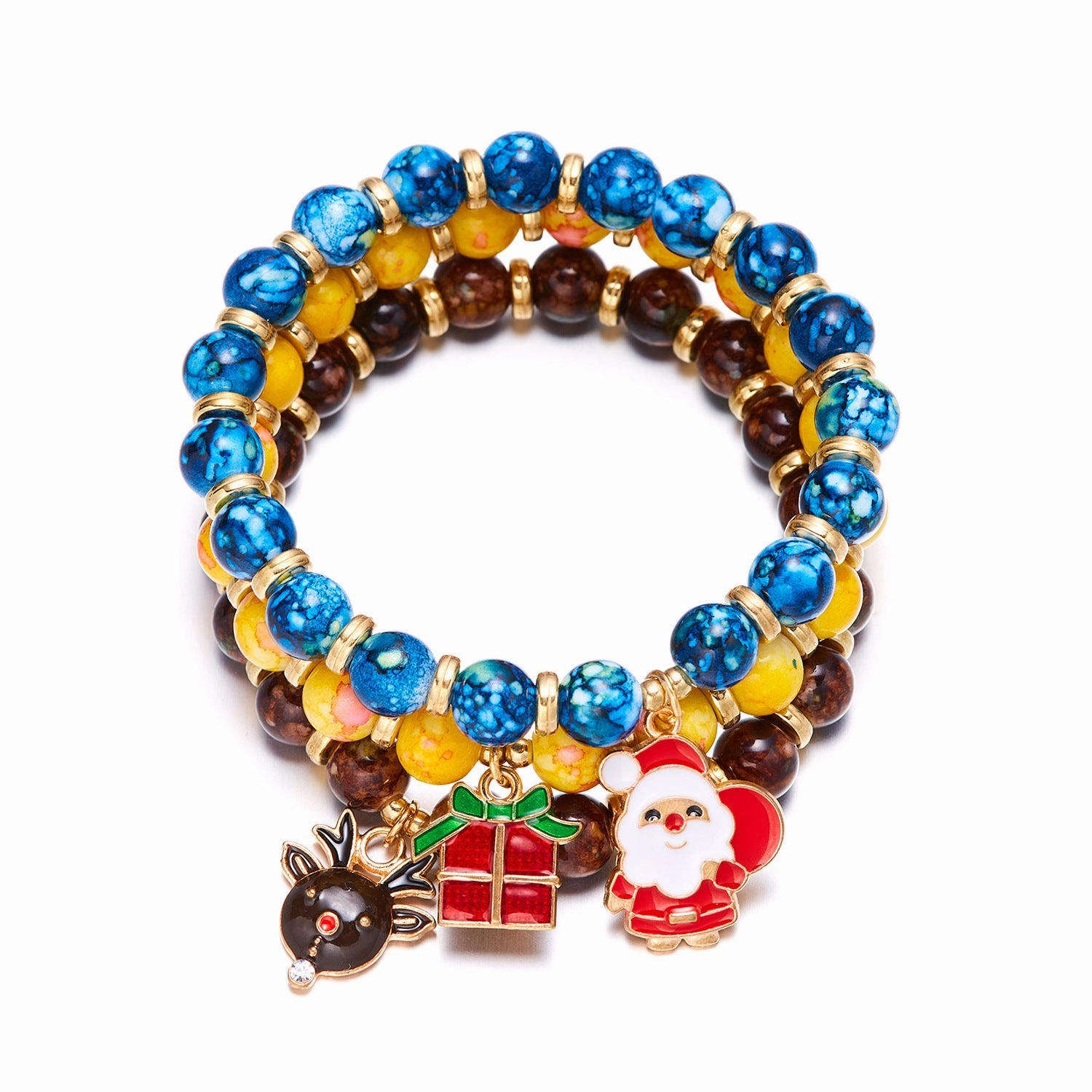 Wholesale Three Pack Christmas Tree Old Man Snowman  Alloy Bracelets