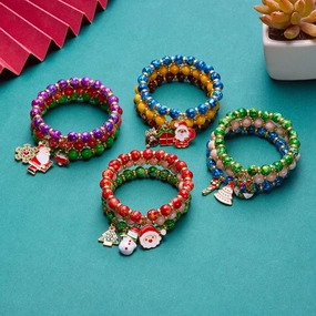Wholesale Three Pack Christmas Tree Old Man Snowman  Alloy Bracelets