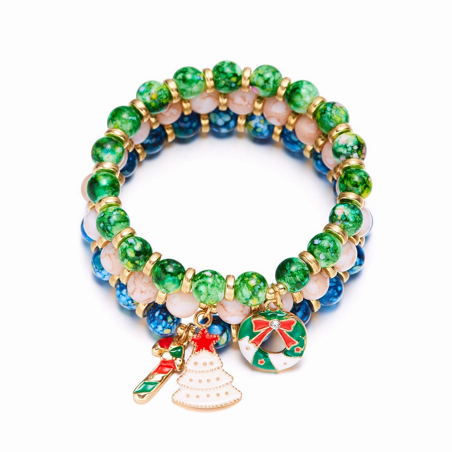 Wholesale Three Pack Christmas Tree Old Man Snowman  Alloy Bracelets