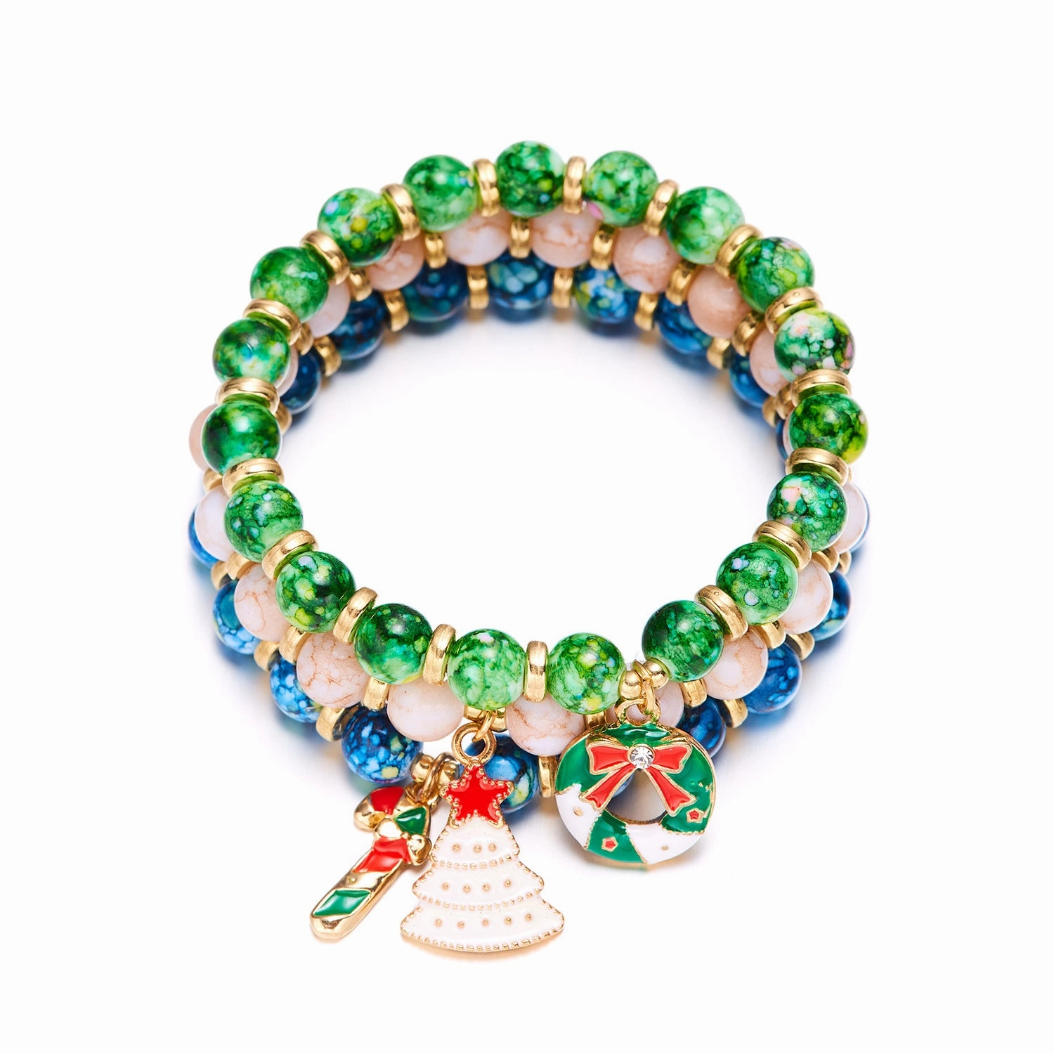 Wholesale Three Pack Christmas Tree Old Man Snowman  Alloy Bracelets