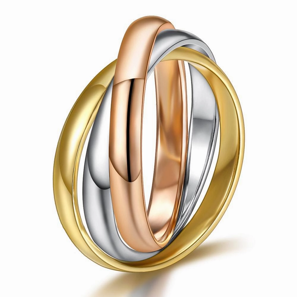 Wholesale Three-ring stainless steel ring Mobius ring