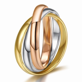Wholesale Three-ring stainless steel ring Mobius ring
