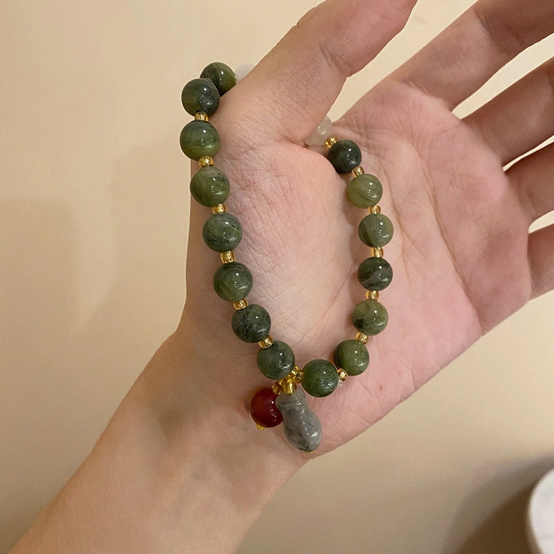 Wholesale Tide Elegant Pearl Crystal Jade Double Circle Bracelet Niche Personality Bracelet Fashion High Sense Bracelet