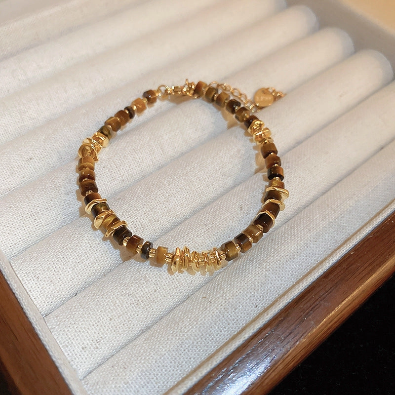 Wholesale Tide Elegant Pearl Crystal Jade Double Circle Bracelet Niche Personality Bracelet Fashion High Sense Bracelet