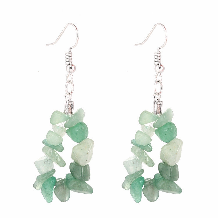 Wholesale TikTokLive Amethyst Simple Multicolor Natural Gravel Beaded Earrings