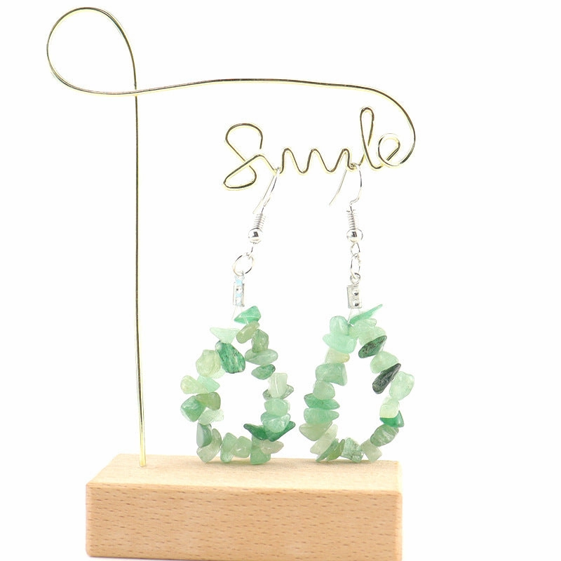 Wholesale TikTokLive Amethyst Simple Multicolor Natural Gravel Beaded Earrings