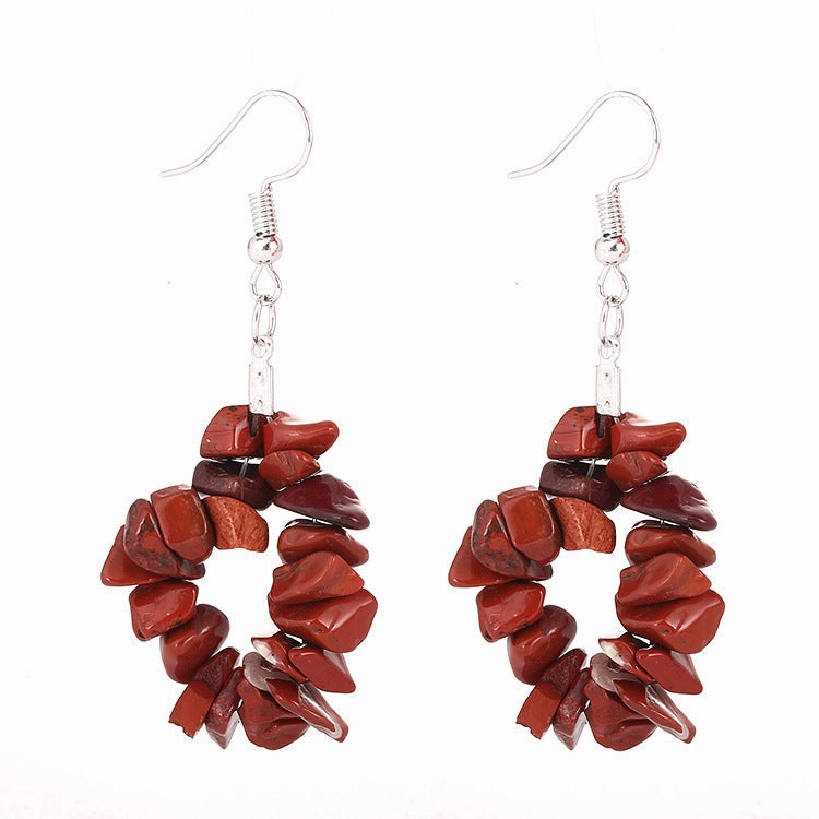 Wholesale TikTokLive Amethyst Simple Multicolor Natural Gravel Beaded Earrings
