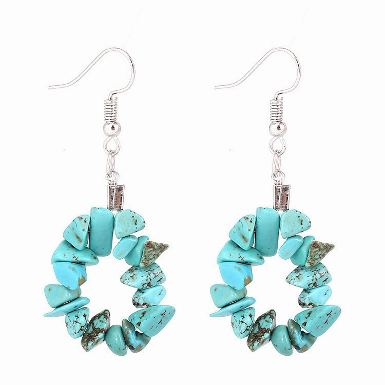 Wholesale TikTokLive Amethyst Simple Multicolor Natural Gravel Beaded Earrings