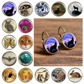 Wholesale Time Gem Animal Pattern Earrings