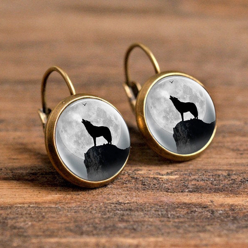 Wholesale Time Gem Animal Pattern Earrings