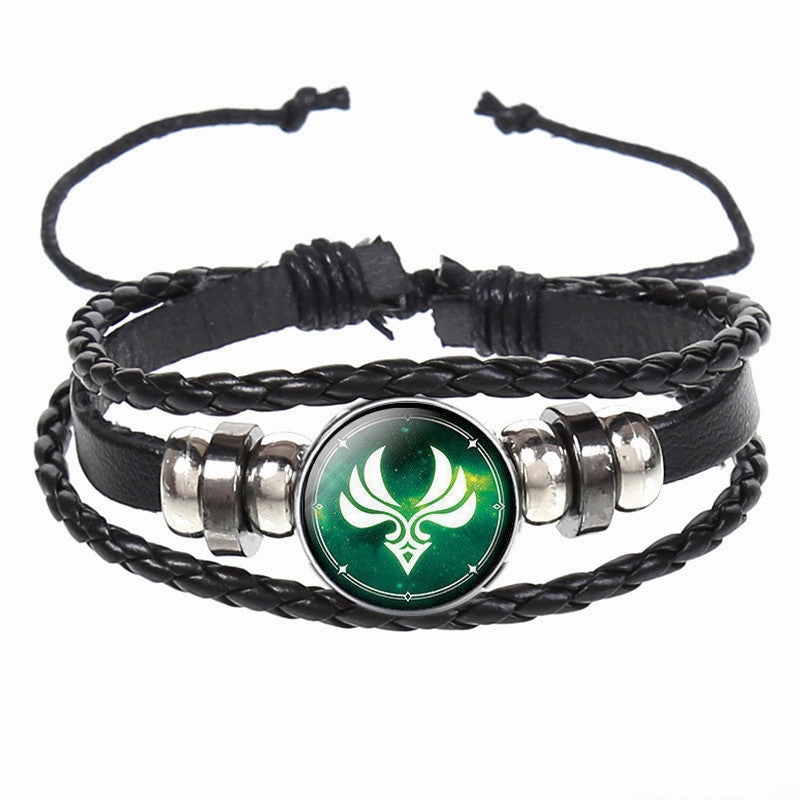 Wholesale Time Gemstone Woven Beaded Leather Bracelet