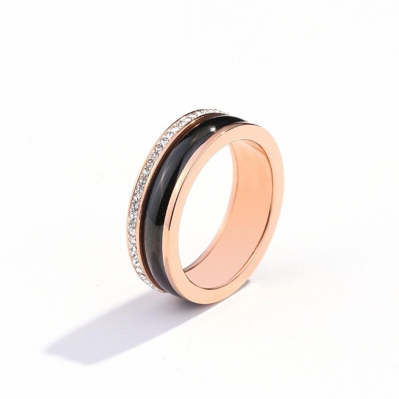 Wholesale Titanium Steel 18K Gold Devil Eye Ring