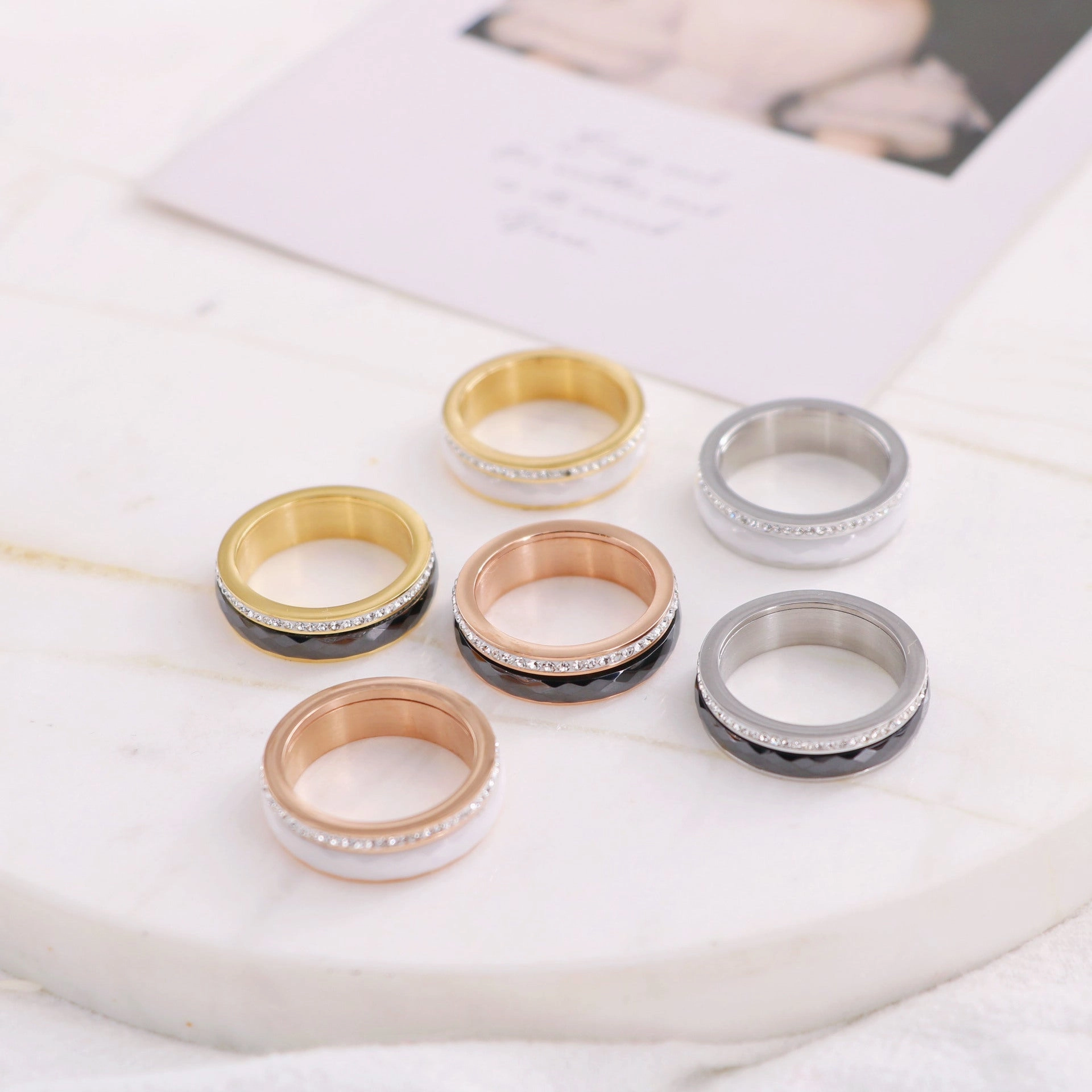 Wholesale Titanium Steel 18K Gold Devil Eye Ring