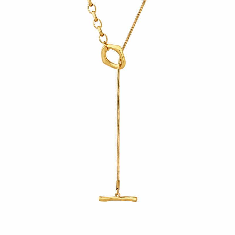 Wholesale Titanium Steel 18k Gold Freshwater Pearl Necklace