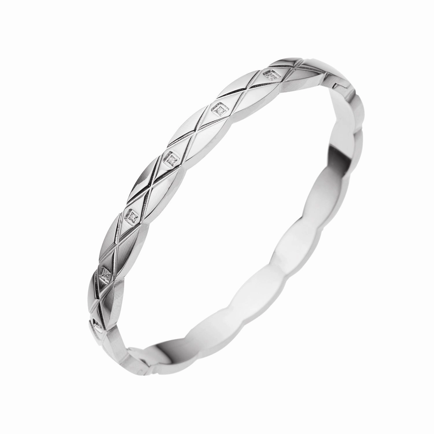 Wholesale Titanium Steel 18k Gold Plated Diamond Bracelet